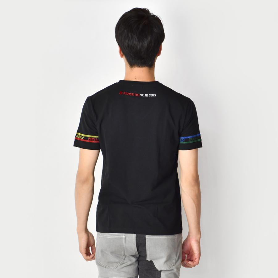 Tシャツ メンズ 半袖Tシャツ カットソー Vネック 刺繍 サーフ系 ビター系 お兄系 オラオラ系 細め 細身 タイト モード系 ホワイト ブラック 白 黒 M L XL LL 2L | EVOLUTION | 09