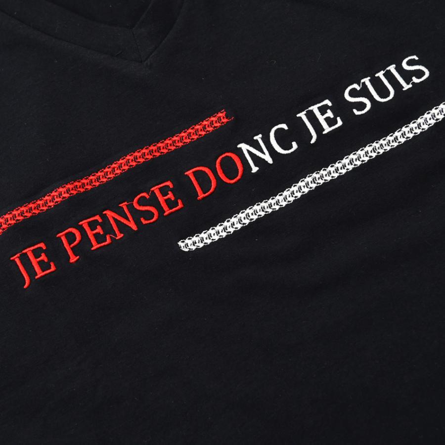 Tシャツ メンズ 半袖Tシャツ カットソー Vネック 刺繍 サーフ系 ビター系 お兄系 オラオラ系 細め 細身 タイト モード系 ホワイト ブラック 白 黒 M L XL LL 2L | EVOLUTION | 11