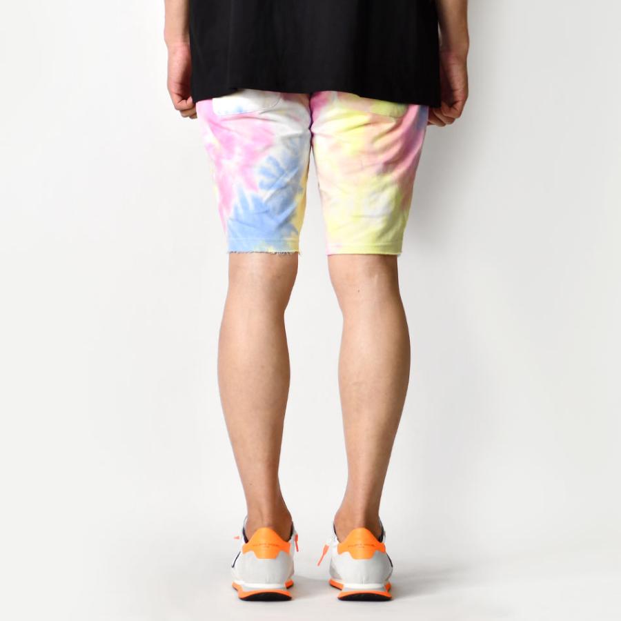 ハーフパンツ メンズ ショートパンツ ハーパン タイダイ染め 膝丈 膝上丈 ストリート サーフ ビター 韓国ファッション ピンク イエロー ネイビー M L XL LL 2L | EVOLUTION | 14