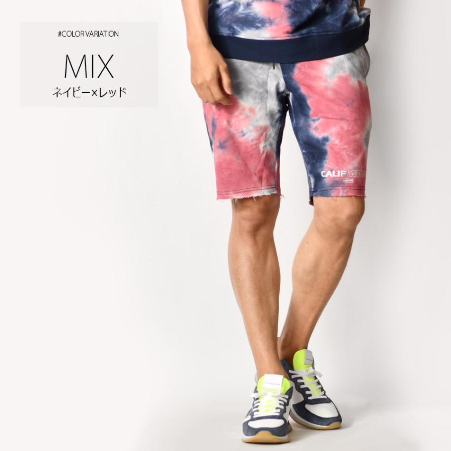 ハーフパンツ メンズ ショートパンツ ハーパン タイダイ染め 膝丈 膝上丈 ストリート サーフ ビター 韓国ファッション ピンク イエロー ネイビー M L XL LL 2L | EVOLUTION | 10
