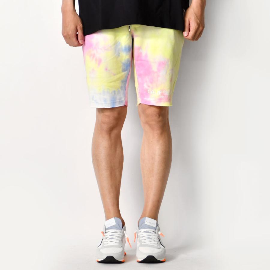 ハーフパンツ メンズ ショートパンツ ハーパン タイダイ染め 膝丈 膝上丈 ストリート サーフ ビター 韓国ファッション ピンク イエロー ネイビー M L XL LL 2L | EVOLUTION | 12