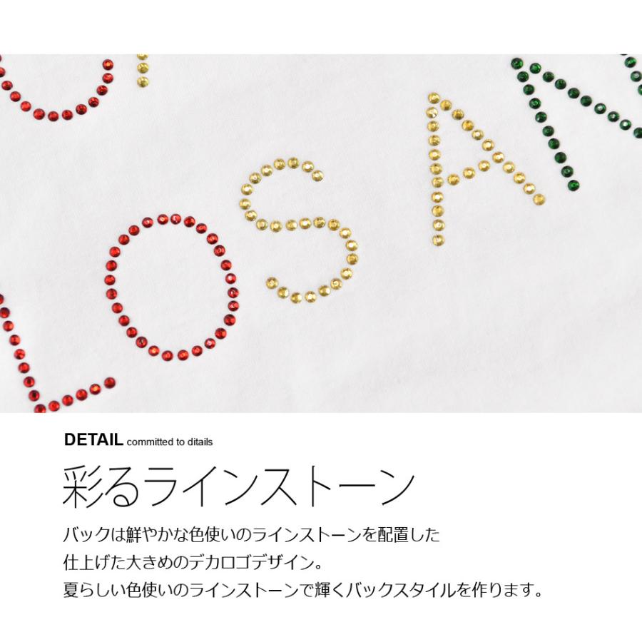 ビッグシルエット Tシャツ メンズ 半袖 大きいサイズ 韓国 モード ストリート系 サーフ ビター ラインストーン ロゴ ホワイト ブラック 白 黒 M L XL | EVOLUTION | 03