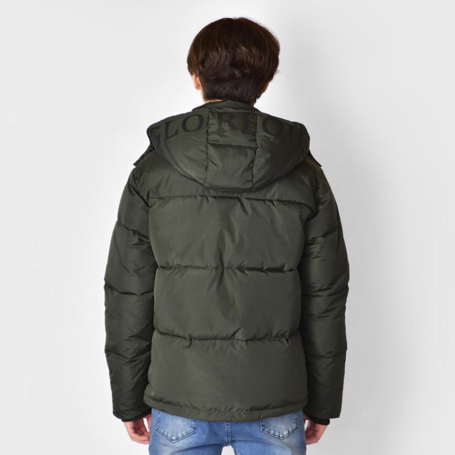 中綿ジャケット ダウンジャケット メンズ 厚盛ロゴ フード取り外し可 撥水加工 FELLEX中綿 春秋冬 サーフ系 ビター系 アウトドア系 黒 カーキ ブラック M L XL | EVOLUTION | 11