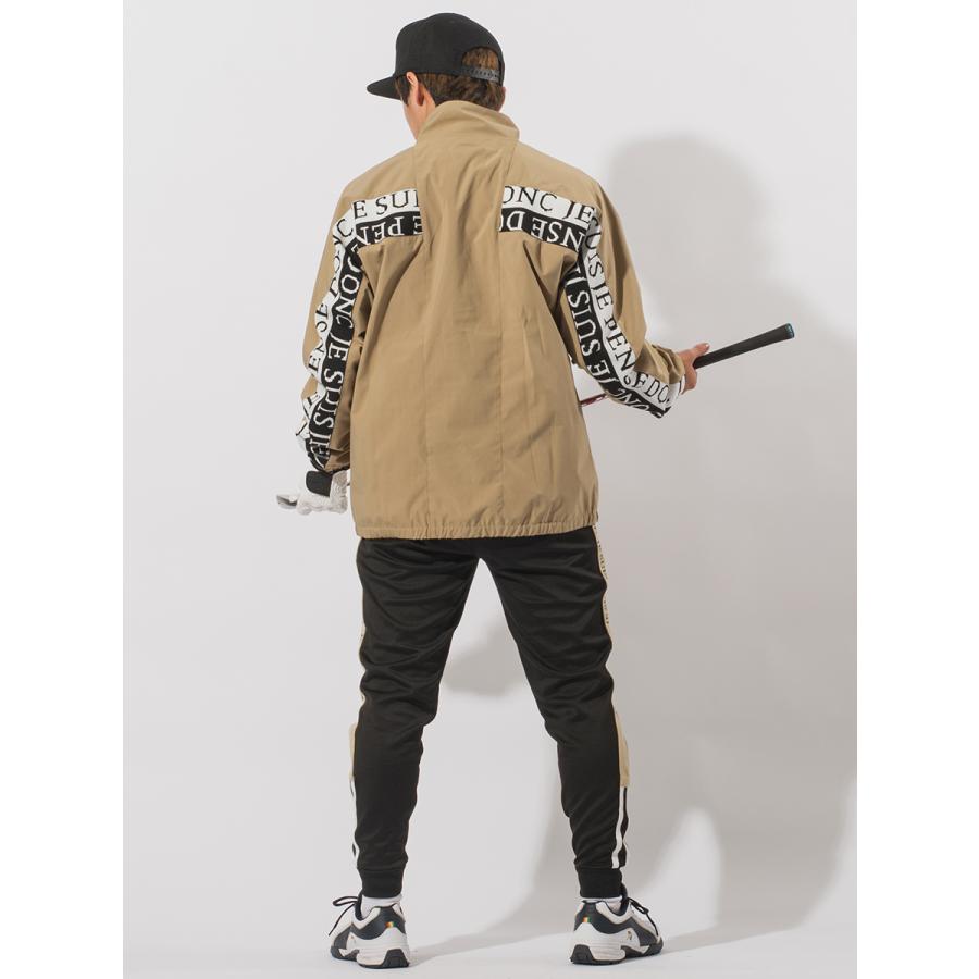 ナイロンダブルライントラックジャケット メンズ ロゴ ゴルフ アウトドア ストリート 白 黒 ホワイト ベージュ ブラック M L XL | EVOLUTION | 13