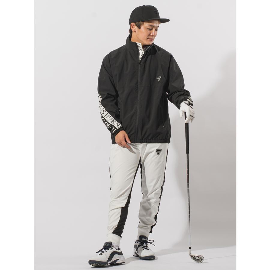 ナイロンダブルライントラックジャケット メンズ ロゴ ゴルフ アウトドア ストリート 白 黒 ホワイト ベージュ ブラック M L XL | EVOLUTION | 14