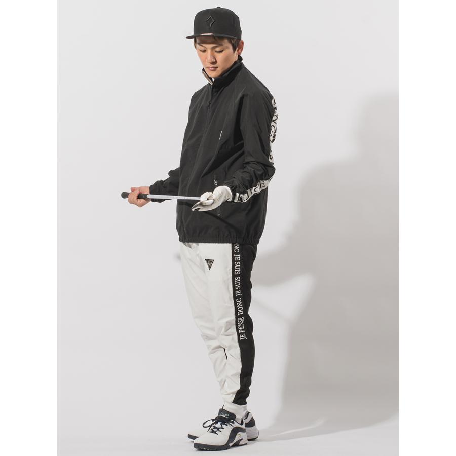 ナイロンダブルライントラックジャケット メンズ ロゴ ゴルフ アウトドア ストリート 白 黒 ホワイト ベージュ ブラック M L XL | EVOLUTION | 15