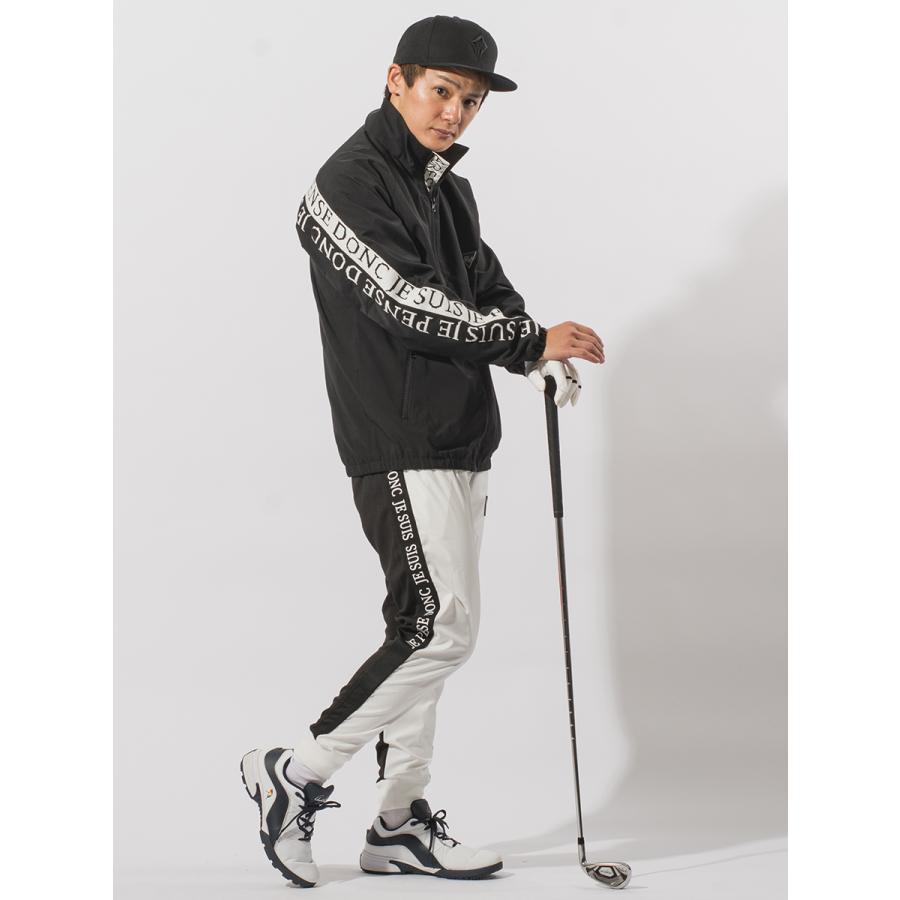 ナイロンダブルライントラックジャケット メンズ ロゴ ゴルフ アウトドア ストリート 白 黒 ホワイト ベージュ ブラック M L XL | EVOLUTION | 16