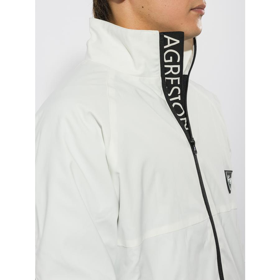 ナイロンダブルライントラックジャケット メンズ ロゴ ゴルフ アウトドア ストリート 白 黒 ホワイト ベージュ ブラック M L XL | EVOLUTION | 18