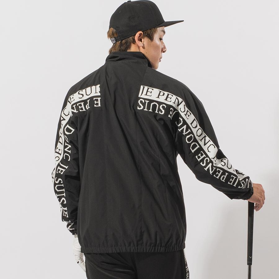 ナイロンダブルライントラックジャケット メンズ ロゴ ゴルフ アウトドア ストリート 白 黒 ホワイト ベージュ ブラック M L XL | EVOLUTION | 05