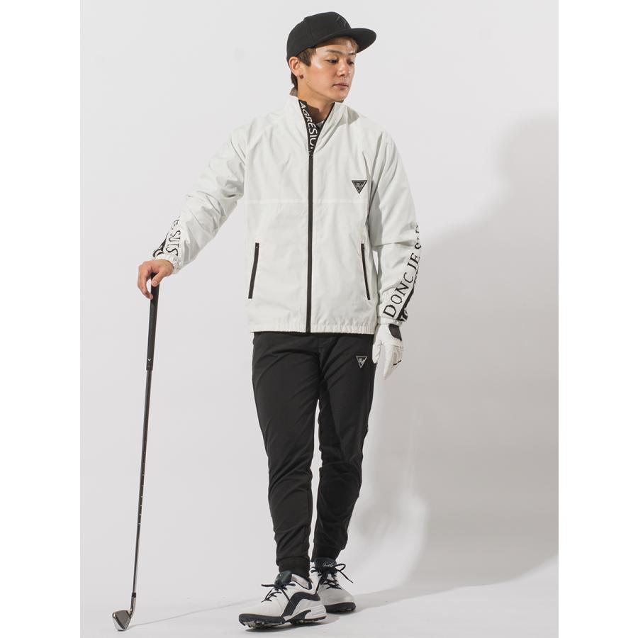 ナイロンダブルライントラックジャケット メンズ ロゴ ゴルフ アウトドア ストリート 白 黒 ホワイト ベージュ ブラック M L XL | EVOLUTION | 06