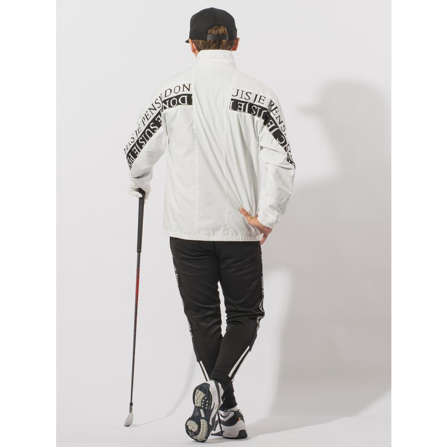 ナイロンダブルライントラックジャケット メンズ ロゴ ゴルフ アウトドア ストリート 白 黒 ホワイト ベージュ ブラック M L XL | EVOLUTION | 09