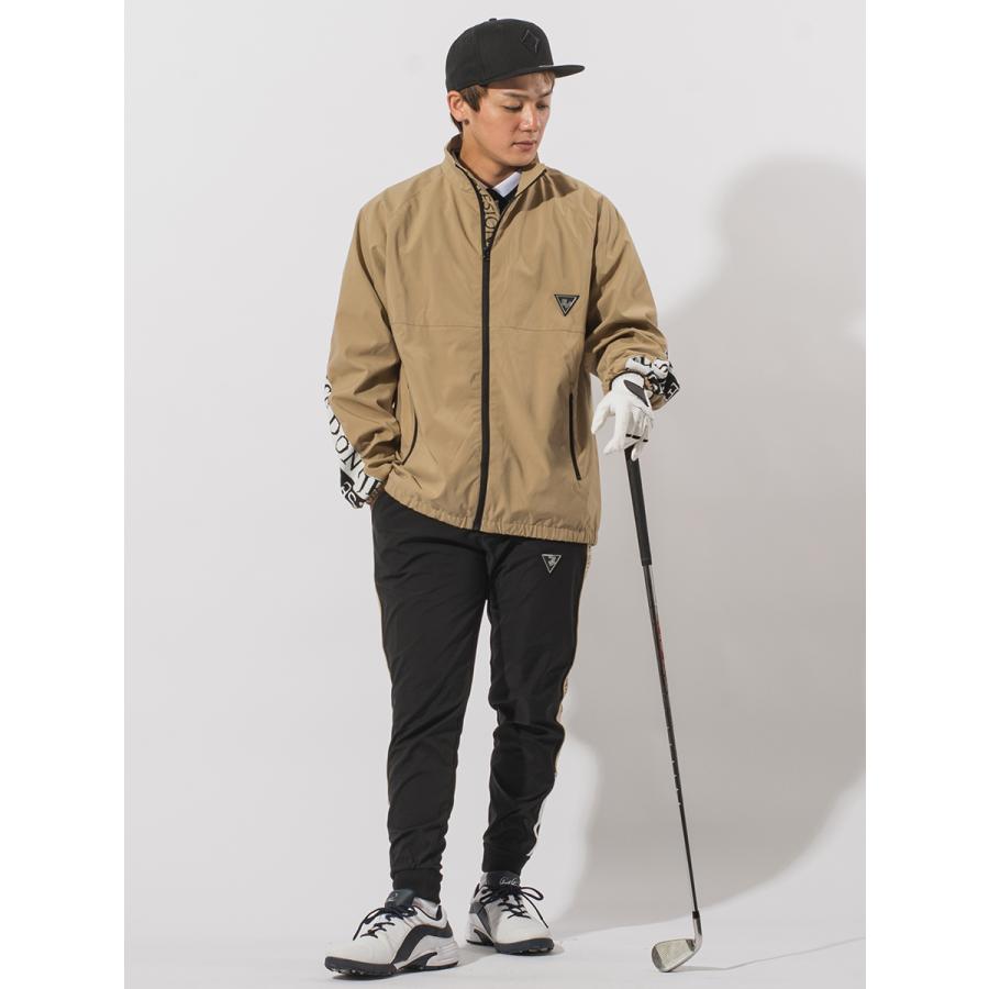 ナイロンダブルライントラックジャケット メンズ ロゴ ゴルフ アウトドア ストリート 白 黒 ホワイト ベージュ ブラック M L XL | EVOLUTION | 10
