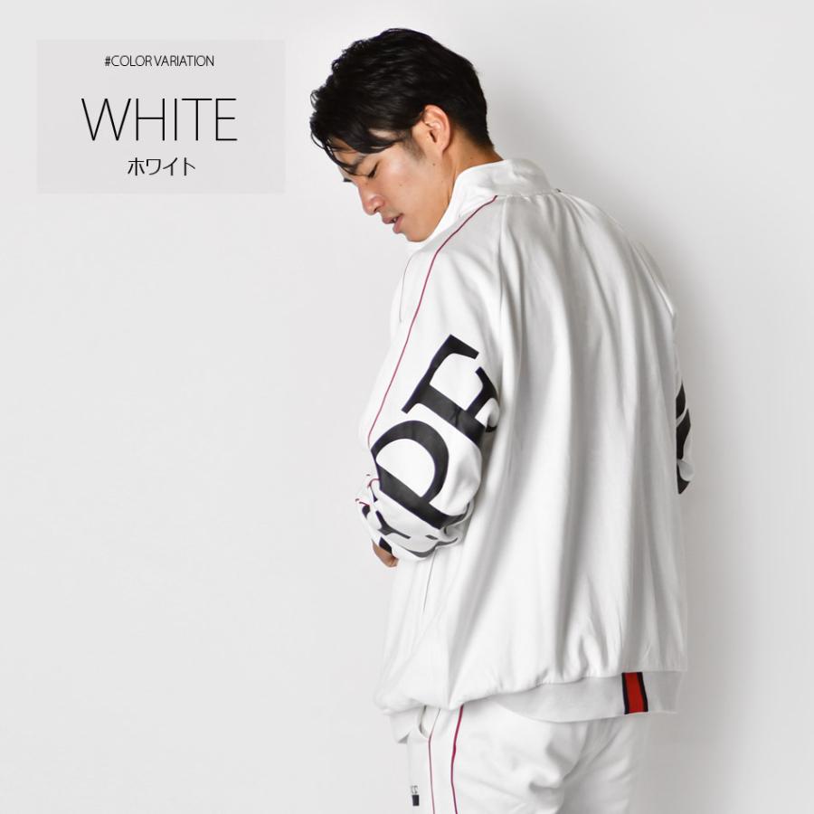 トラックジャケット メンズ ジャージ ロゴ ストリート サーフ ビター モード オラオラ 部屋着 春秋冬 ラグランスリーブ 白 黒 ホワイト ブラック M L XL | EVOLUTION | 04