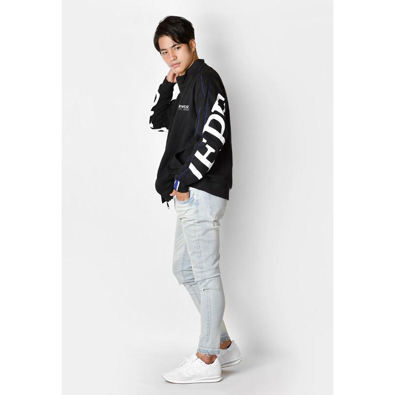 トラックジャケット メンズ ジャージ ロゴ ストリート サーフ ビター モード オラオラ 部屋着 春秋冬 ラグランスリーブ 白 黒 ホワイト ブラック M L XL | EVOLUTION | 07