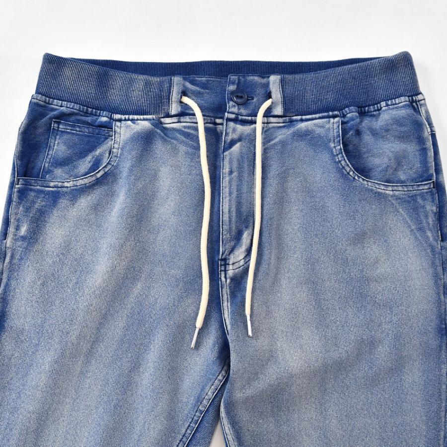 ジョガーパンツ メンズ スウェット インディゴ染め ユーズド加工 アメカジ サーフ ビター 青 紺 ブルー インディゴ S M L XL LL 2L XXL 3L LLL | EVOLUTION | 12