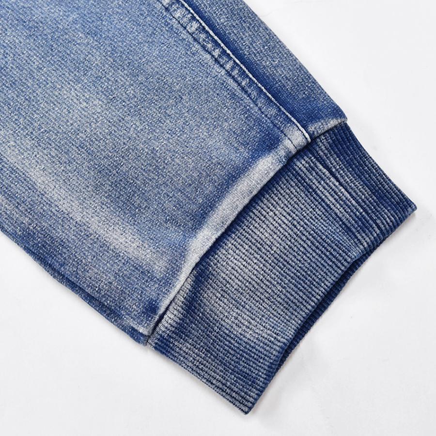 ジョガーパンツ メンズ スウェット インディゴ染め ユーズド加工 アメカジ サーフ ビター 青 紺 ブルー インディゴ S M L XL LL 2L XXL 3L LLL | EVOLUTION | 15