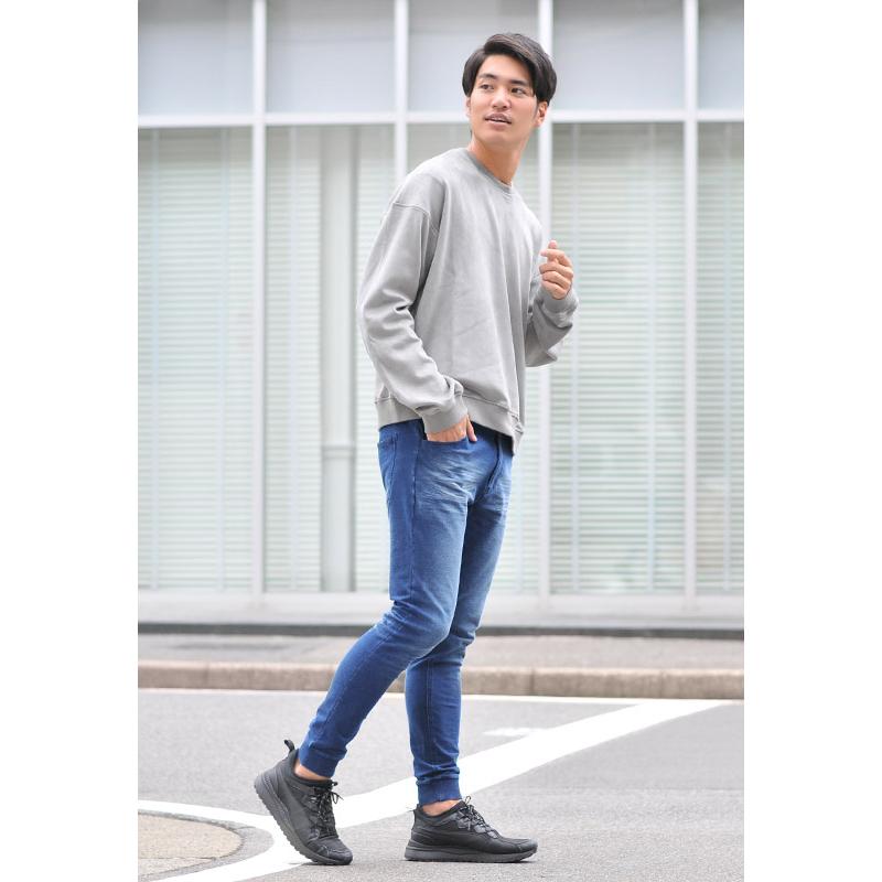 ジョガーパンツ メンズ スウェット インディゴ染め ユーズド加工 アメカジ サーフ ビター 青 紺 ブルー インディゴ S M L XL LL 2L XXL 3L LLL | EVOLUTION | 08