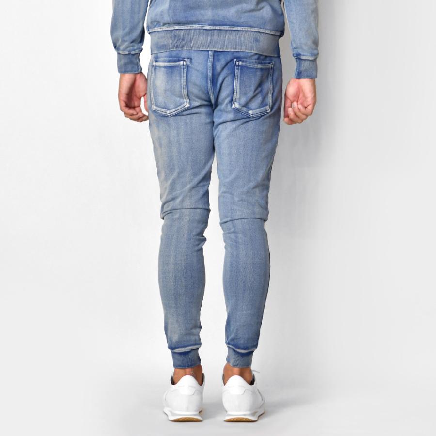 ジョガーパンツ メンズ スウェット インディゴ染め ユーズド加工 アメカジ サーフ ビター 青 紺 ブルー インディゴ S M L XL LL 2L XXL 3L LLL | EVOLUTION | 11