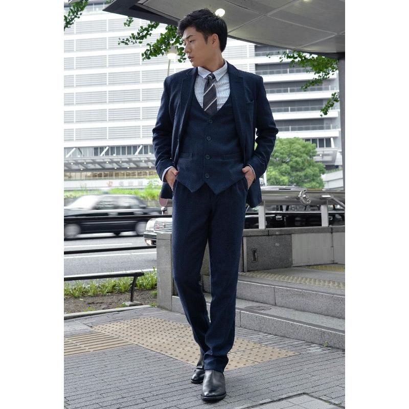 ベスト メンズ ビジネス ツイード ネイビー 紺 グレー L Xl 2l Ll ジレ