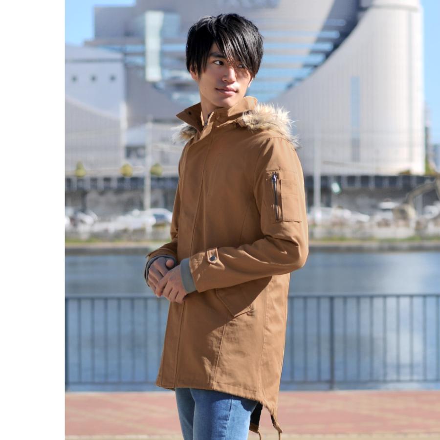 23区・ベージュファー付きモッズコート　サイズ44 EVOLUTION（エボリューション） ファー付モッズコート スプリング