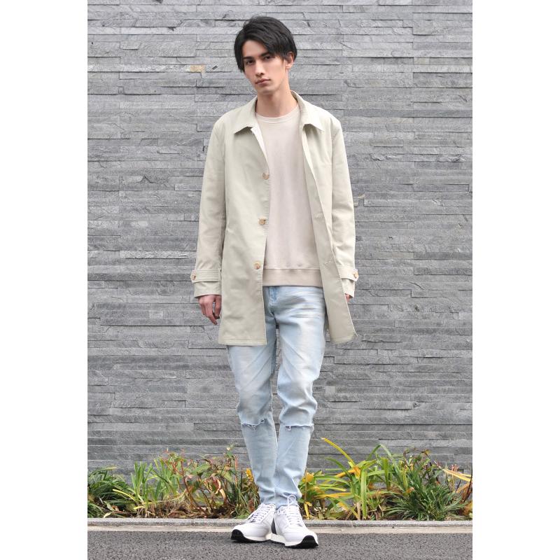 スプリングコート メンズ ブルー 青 ベージュ M L Xl 2l Ll 3l 大きいサイズ シャツコート ステンカラーコート 薄手 軽い Hk エイチケー メンズジャケット バッグ 鞄 のhk 通販 Yahoo ショッピング