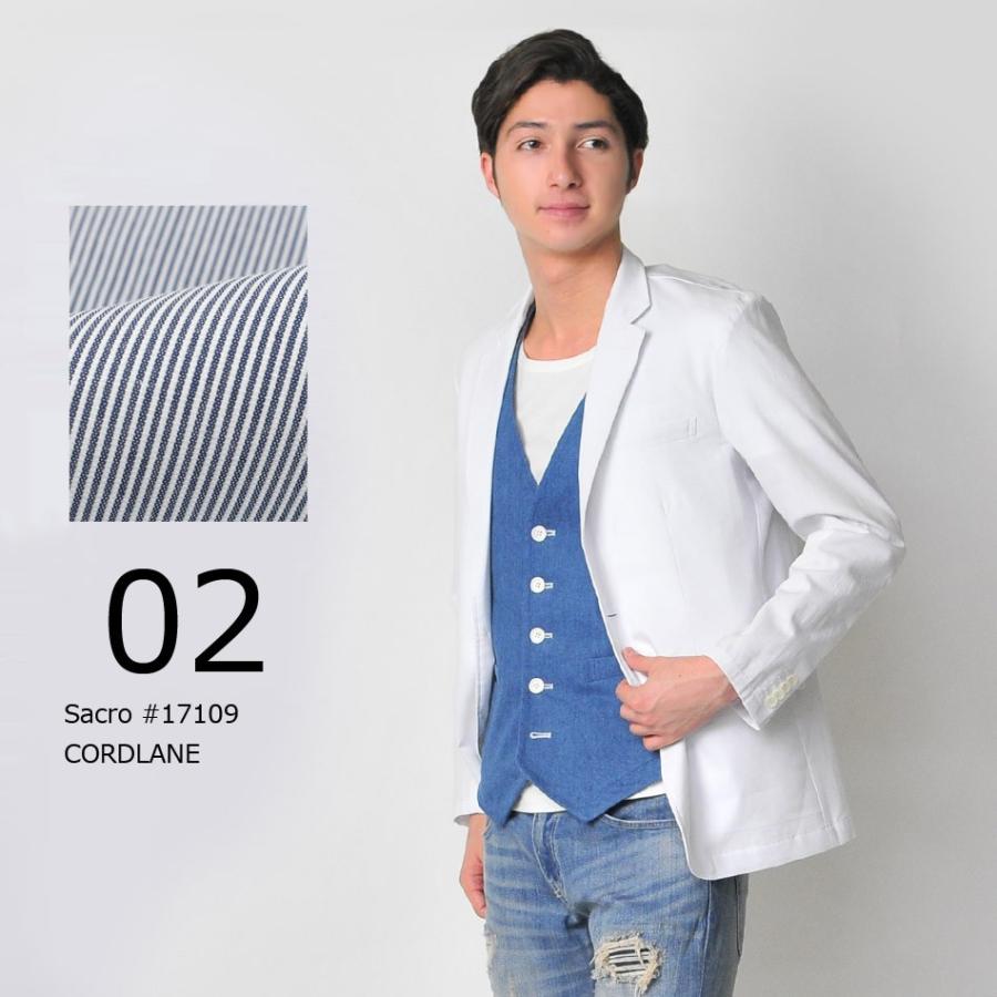 注目 春夏秋 B体 テーラード クールビズ コードレーン メンズ ジャケット 涼しい 夏用ジャケット 裏無し サマージャケット 綿 Sacro サークロ セットアップ 別売 6 5 ジャケット
