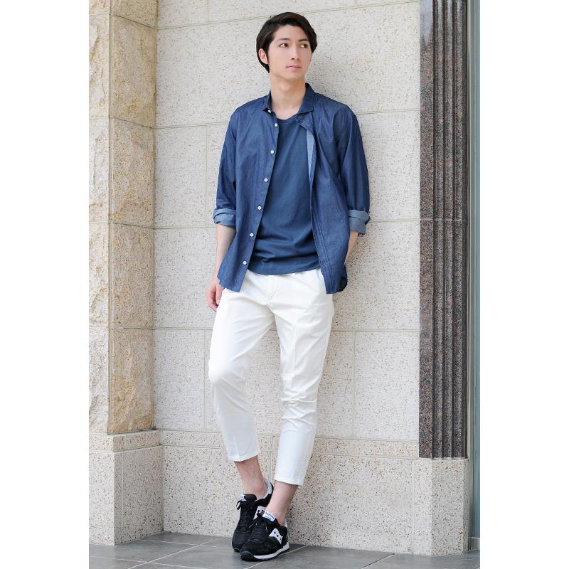 tシャツ メンズ 半袖 無地 白 紺 M L XL 3L 大きいサイズ クルーネック ホワイト ネイビー カットソー Sacro サークロ | sacro | 07