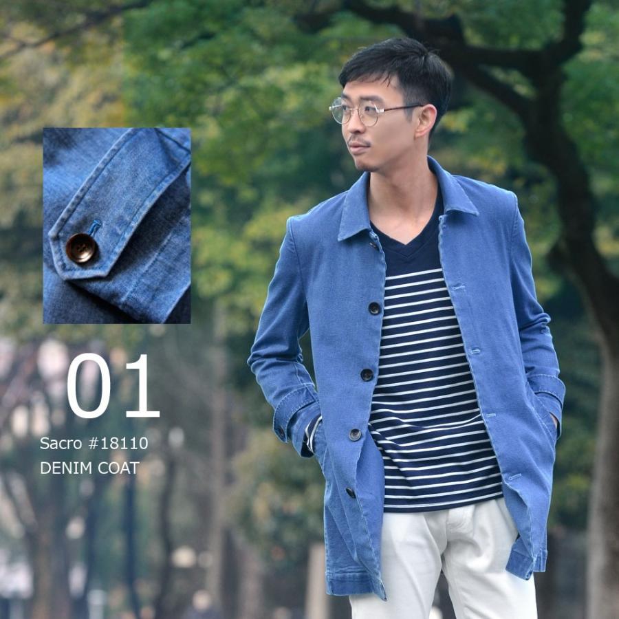 デニムコート メンズ 春 秋 冬 秋冬 ブルー 青 M L Xl 2l Ll