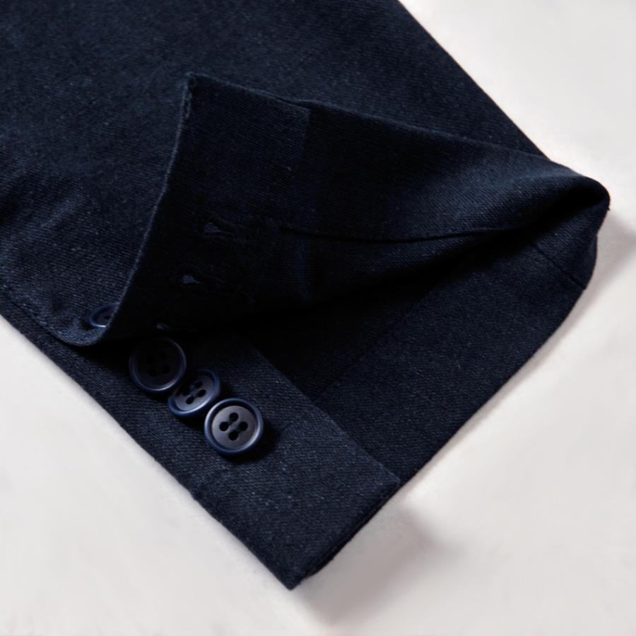 サマージャケット メンズ カジュアル ビジネス リネン 春 夏 秋 ベージュ ネイビー B体 大きいサイズ Sacro サークロ 18113 | sacro | 08