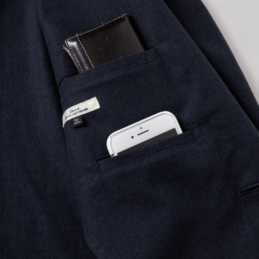 サマージャケット メンズ カジュアル ビジネス リネン 春 夏 秋 ベージュ ネイビー B体 大きいサイズ Sacro サークロ 18113 | sacro | 10