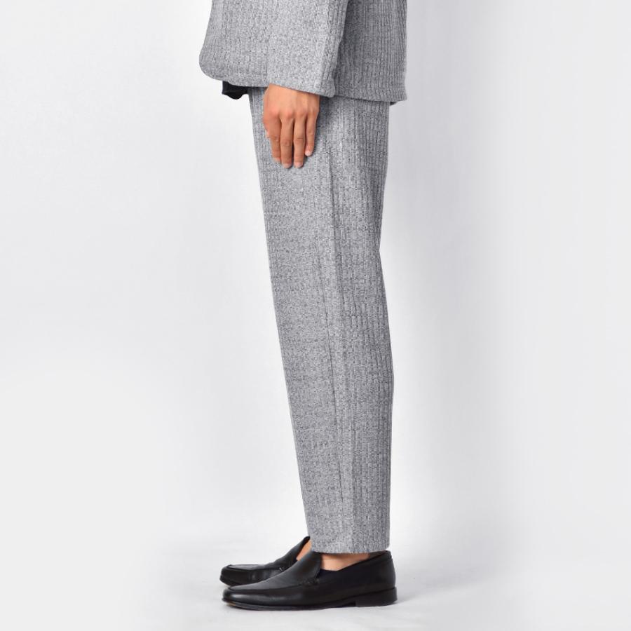 テーパードパンツ メンズ アンクルパンツ 春秋冬 ストライプ カジュアル 綺麗め モード系 ストレッチ ライトグレー ダークグリーンチャコール M L XL 23529 | EVOLUTION | 12