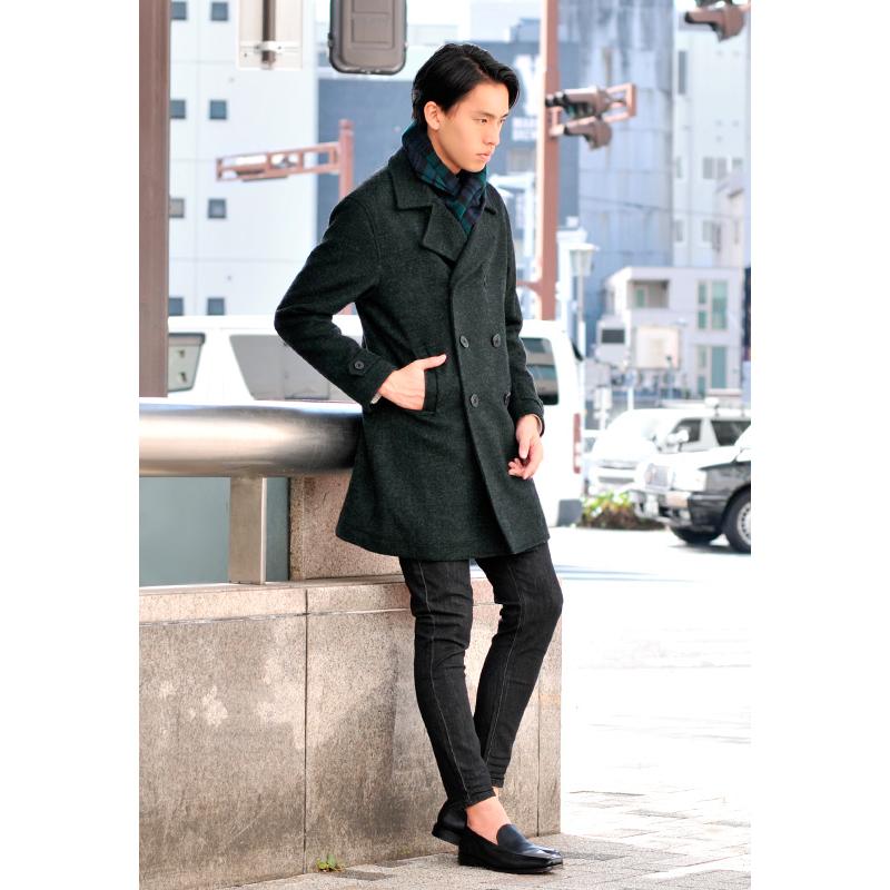 Pコート メンズ ロング 冬 秋冬 ダークグリーン グレー ネイビー M L Xl 2l Ll 3l 大きいサイズ ビジネス ウール ピーコート Sacro サークロ メンズジャケット バッグ 鞄 のhk 通販 Yahoo ショッピング