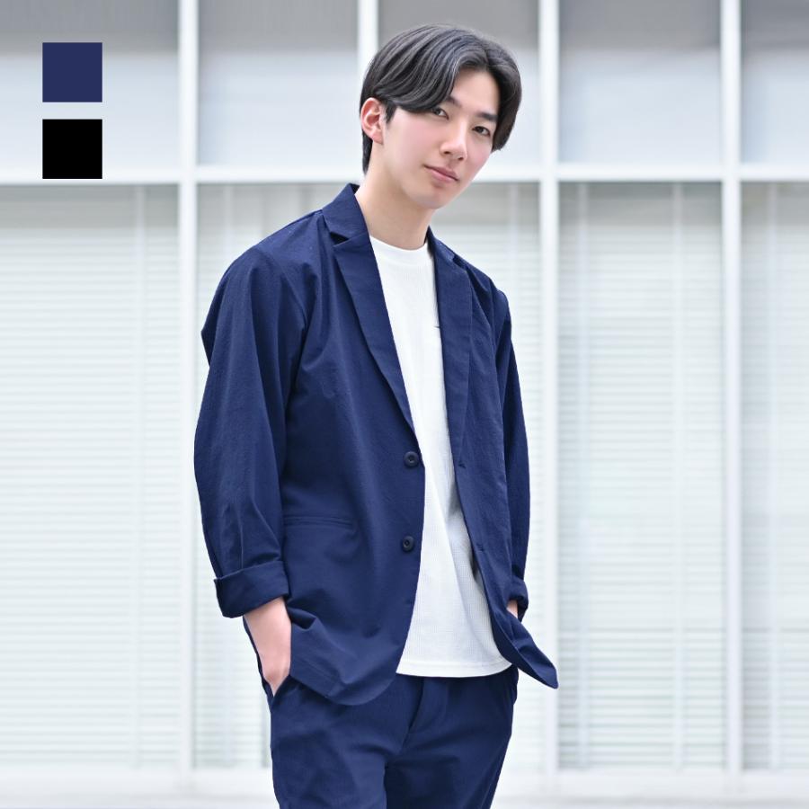 Sacro サークロ サマージャケット メンズ ストライプ シアサッカー ビッグサイズ 大きいサイズ 春 夏 秋 ライトブルー ネイビー M L 2l Ll Xl 3l Xxl メンズジャケット バッグ 鞄 のhk 通販 Yahoo ショッピング