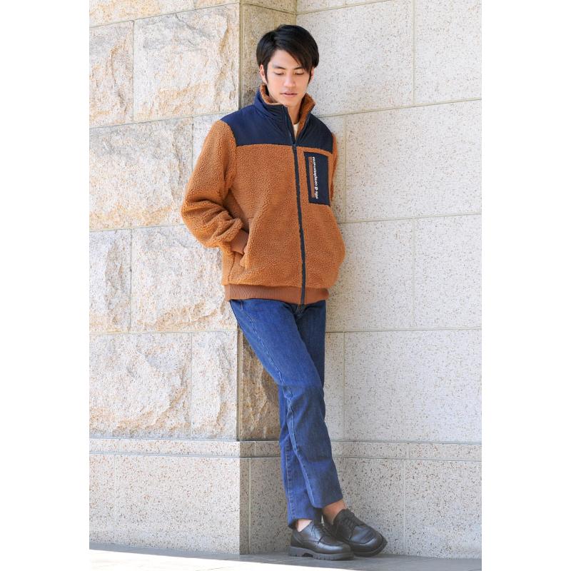 ボアジャケット ボアブルゾン メンズ 秋冬 大きいサイズ アウトドア ベージュ ブラウン ブラック 黒 M L 2L 3L XL LL XXL Sacro サークロ hk 19557 | sacro | 09