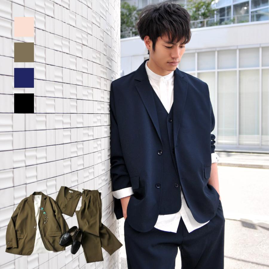 セットアップ メンズ ビッグシルエット スリーピース ジャケット ベスト パンツ モード 韓国ファッション ベージュ カーキ ネイビー ブラック 紺  黒 M L XL :20129:メンズジャケット・バッグ(鞄)のHK - 通販 - Yahoo!ショッピング