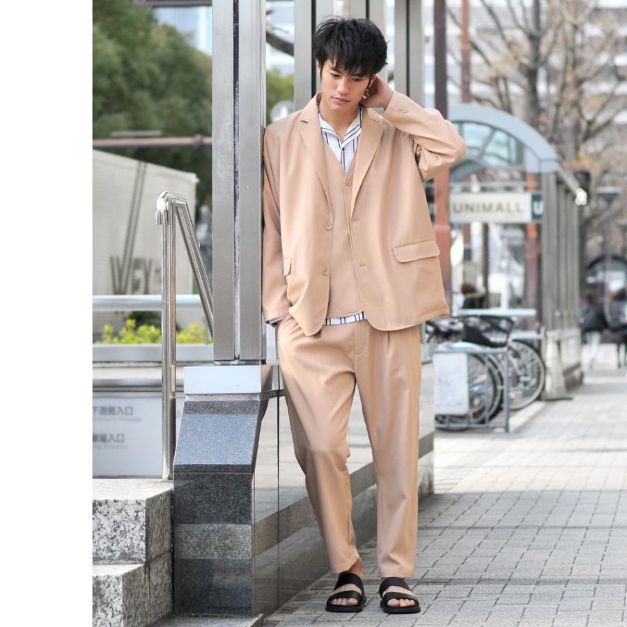 セットアップ メンズ ビッグシルエット スリーピース ジャケット ベスト パンツ モード 韓国ファッション ベージュ カーキ ネイビー ブラック 紺 黒 M L Xl 129 メンズジャケット バッグ 鞄 のhk 通販 Yahoo ショッピング