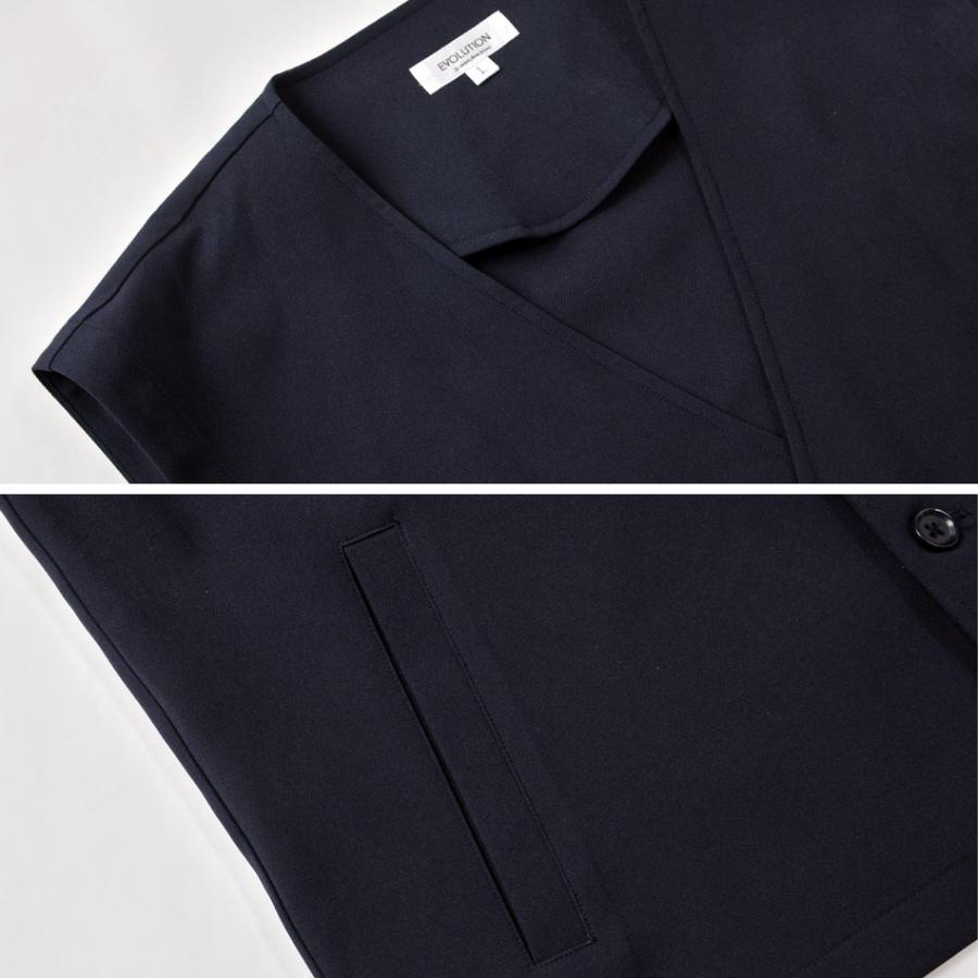 セットアップ メンズ ビッグシルエット スリーピース ジャケット ベスト パンツ モード 韓国ファッション ベージュ カーキ ネイビー ブラック 紺 黒 M L XL | EVOLUTION | 17