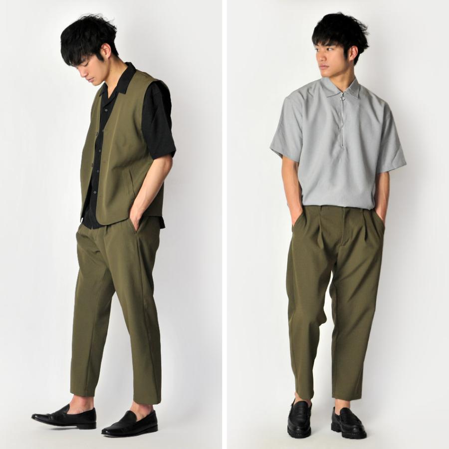 セットアップ メンズ ビッグシルエット スリーピース ジャケット ベスト パンツ モード 韓国ファッション ベージュ カーキ ネイビー ブラック 紺 黒 M L XL | EVOLUTION | 20
