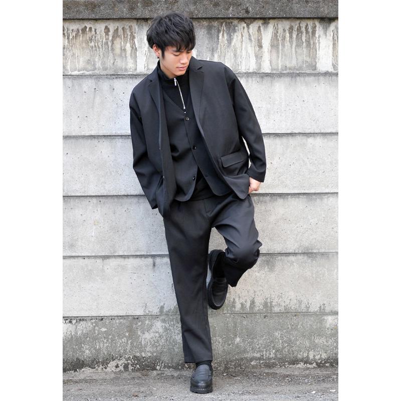 セットアップ メンズ ビッグシルエット スリーピース ジャケット ベスト パンツ モード 韓国ファッション ベージュ カーキ ネイビー ブラック 紺 黒 M L XL | EVOLUTION | 13