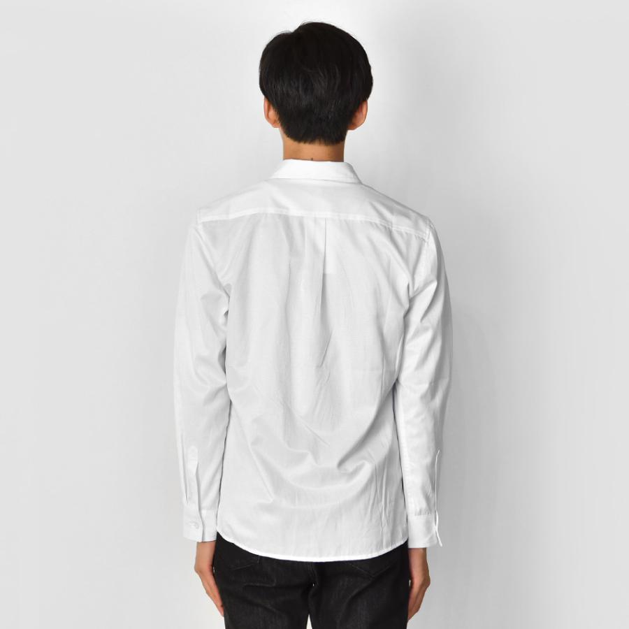 シャツ メンズ カジュアル 長袖 無地 ストライプ モード 綺麗め タイト スリム 春夏秋冬 白 黒 ホワイト ブラック ネイビー 大きいサイズ M L XL 2L 3L 4L 5L | EVOLUTION | 16