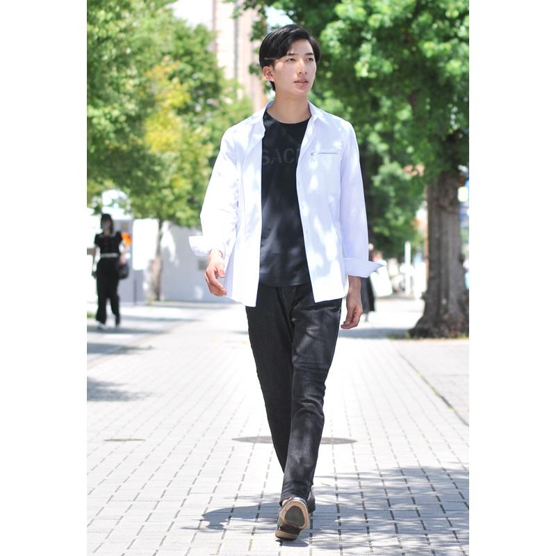 シャツ メンズ カジュアル 長袖 無地 ストライプ モード 綺麗め タイト スリム 春夏秋冬 白 黒 ホワイト ブラック ネイビー 大きいサイズ M L XL 2L 3L 4L 5L | EVOLUTION | 08