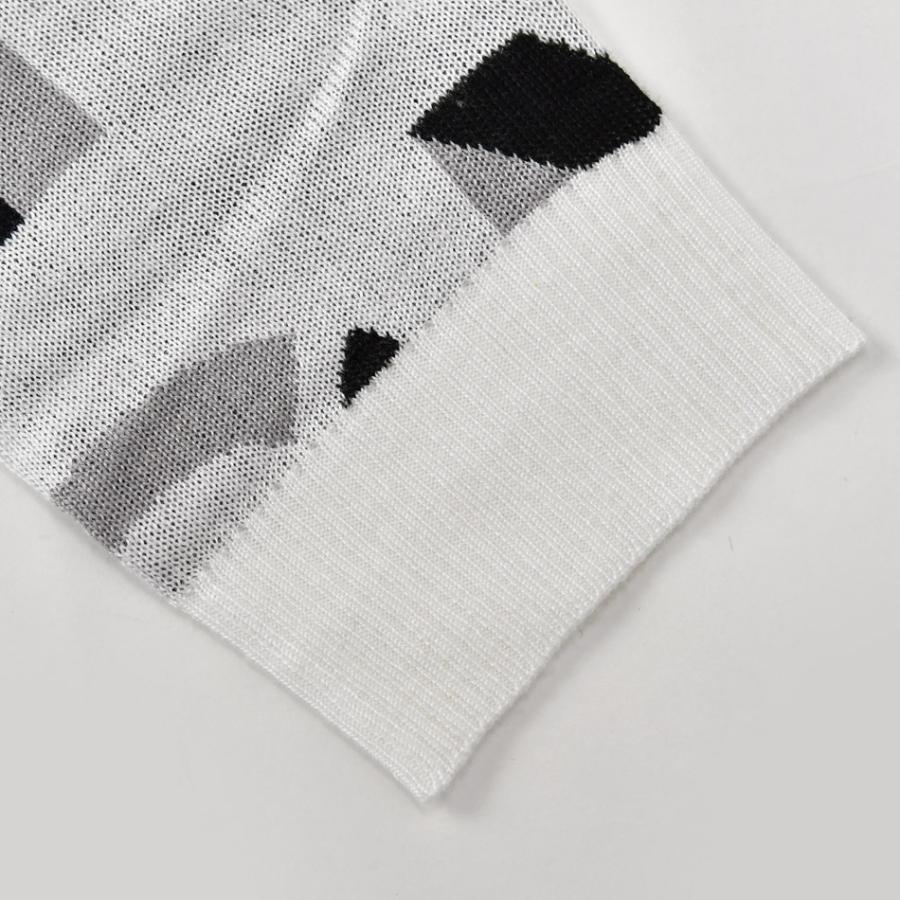 ニット メンズ セーター クルーネック 長袖 薄手 ロゴ 春秋冬 暖かい ハイゲージ サーフ モード ビター オラオラ お兄系 ホワイト ブラック 白 黒 M L | EVOLUTION | 12