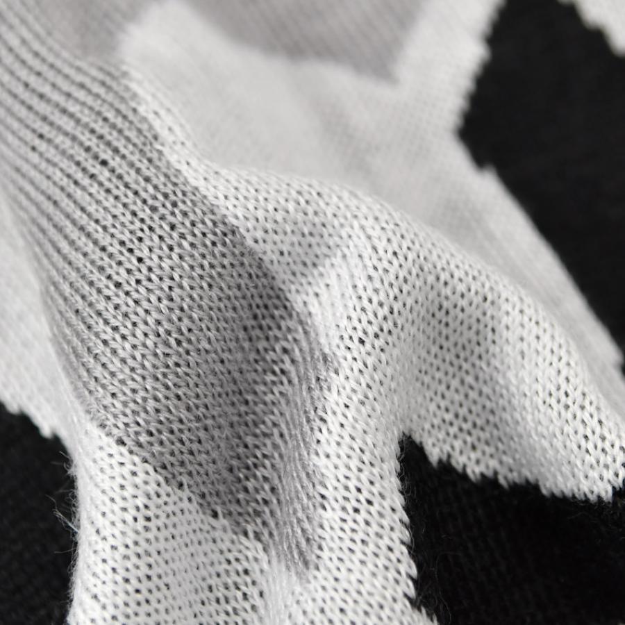 ニット メンズ セーター クルーネック 長袖 薄手 ロゴ 春秋冬 暖かい ハイゲージ サーフ モード ビター オラオラ お兄系 ホワイト ブラック 白 黒 M L | EVOLUTION | 10