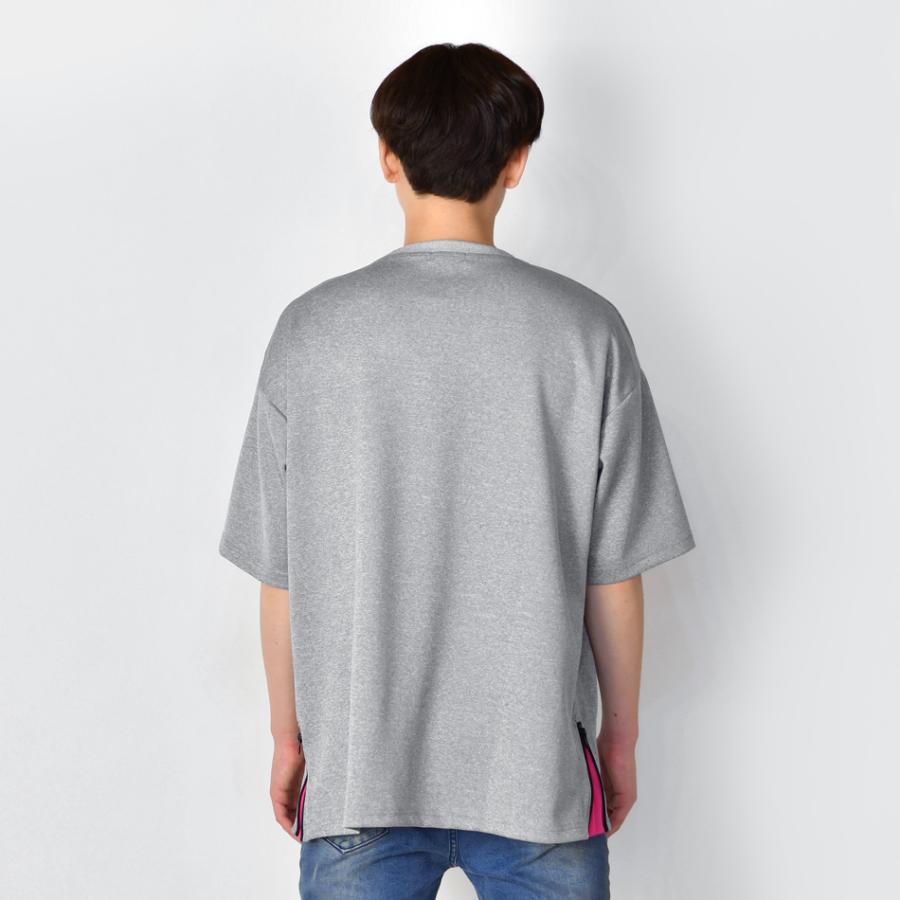 ビッグシルエット tシャツ メンズ 半袖 クルーネック ポンチ ストリート系 サーフ系 ビター系 韓国ファッション グレー モカ ブラック 黒 ポケット M L XL LL 2L | EVOLUTION | 13