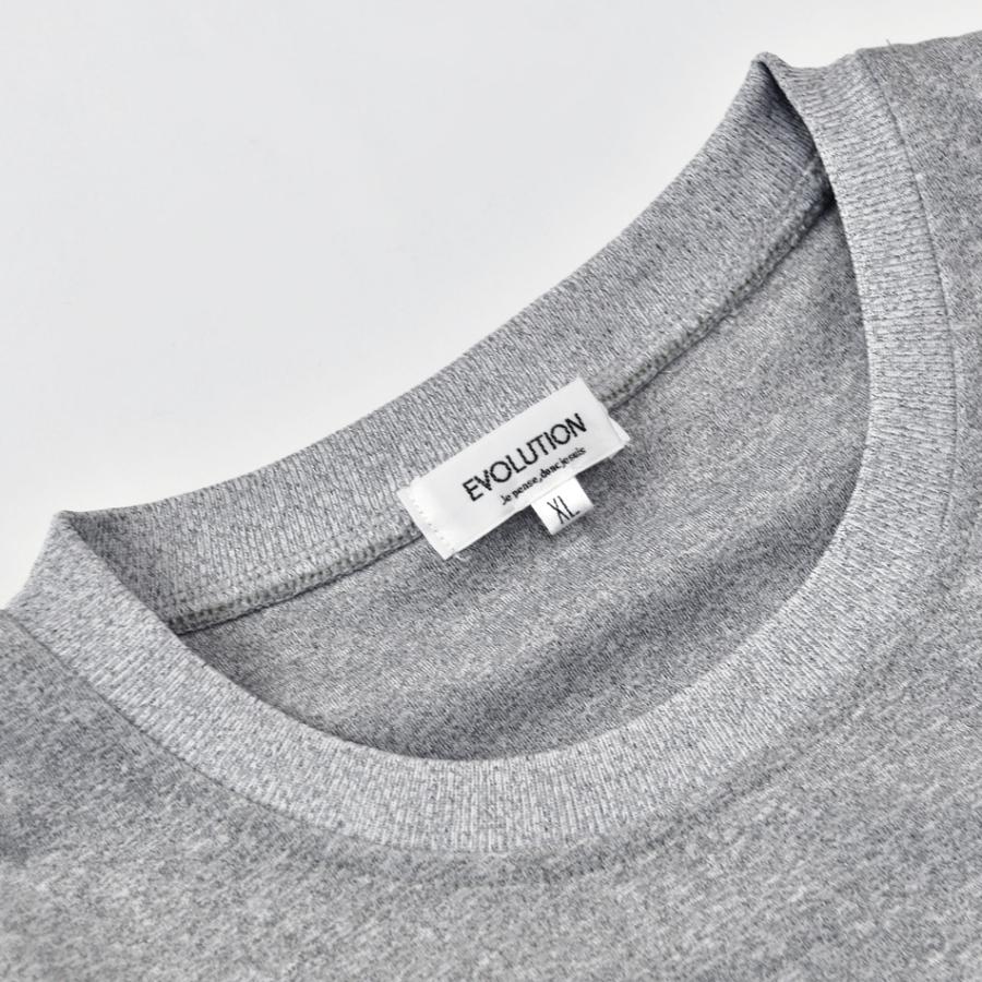 ビッグシルエット tシャツ メンズ 半袖 クルーネック ポンチ ストリート系 サーフ系 ビター系 韓国ファッション グレー モカ ブラック 黒 ポケット M L XL LL 2L | EVOLUTION | 15