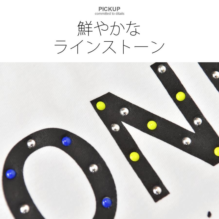 Tシャツ メンズ 半袖 ロゴ ロゴティー ラインストーン クルーネック サーフ系 ビター系 ストリート系 ホワイト ブラック 白 黒 M L XL LL 2L | EVOLUTION | 03