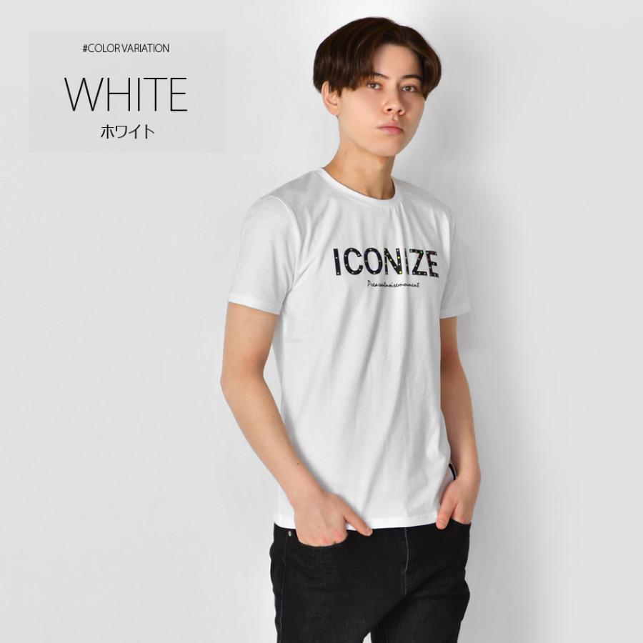 Tシャツ メンズ 半袖 ロゴ ロゴティー ラインストーン クルーネック サーフ系 ビター系 ストリート系 ホワイト ブラック 白 黒 M L XL LL 2L | EVOLUTION | 04