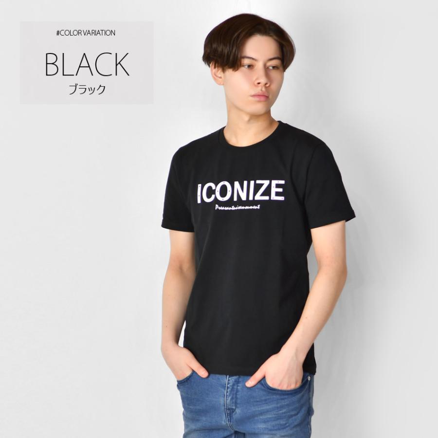 Tシャツ メンズ 半袖 ロゴ ロゴティー ラインストーン クルーネック サーフ系 ビター系 ストリート系 ホワイト ブラック 白 黒 M L XL LL 2L | EVOLUTION | 06