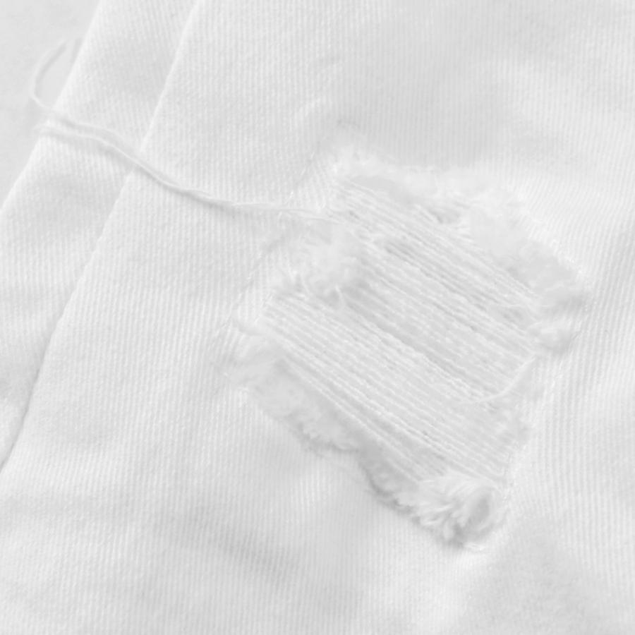 スキニーパンツ メンズ ストレッチ サイドジップ クラッシュ ユーズド タイト アメカジ サーフ ビター系 オラオラ系 お兄系 白 黒 ホワイト ブラック S M L XL | EVOLUTION | 12