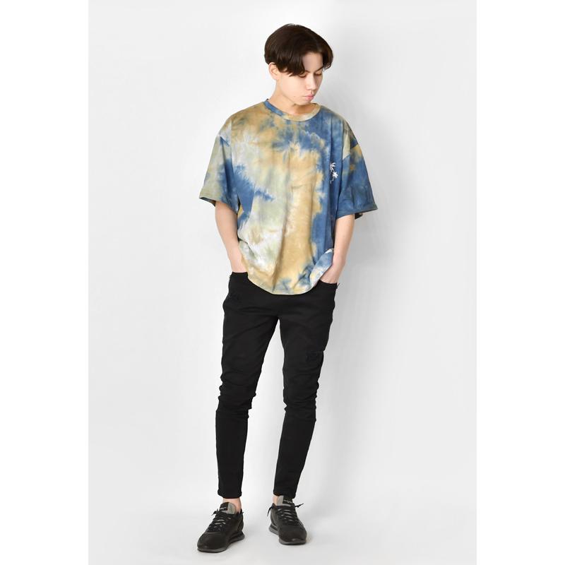 スキニーパンツ メンズ ストレッチ サイドジップ クラッシュ ユーズド タイト アメカジ サーフ ビター系 オラオラ系 お兄系 白 黒 ホワイト ブラック S M L XL | EVOLUTION | 08